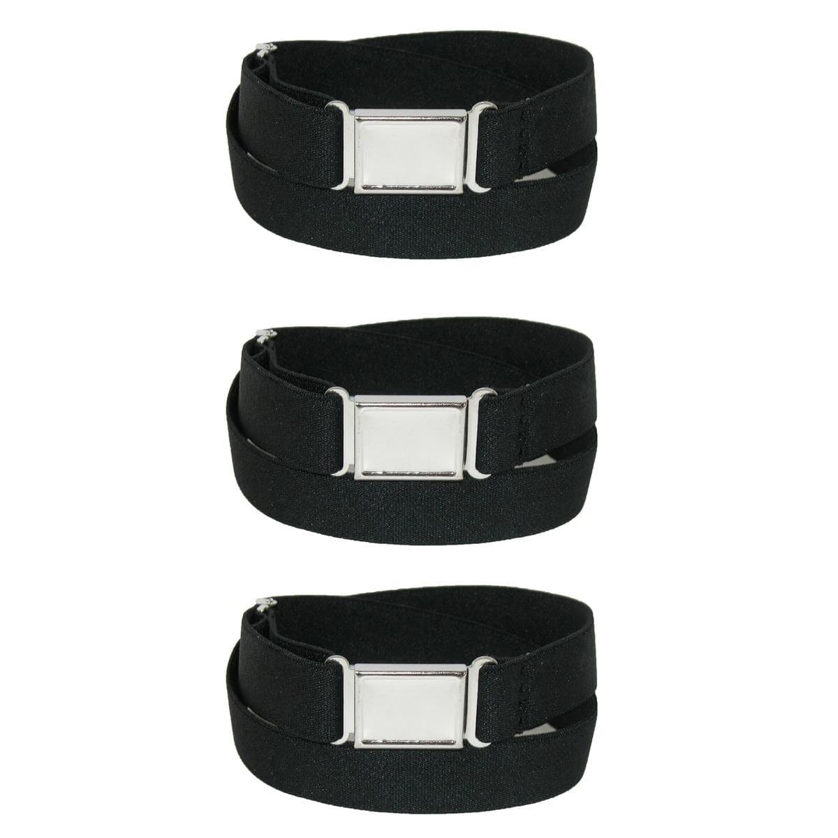 CTM® Kids' Elastic Stretch Belt with Magnetic Buckle (Pack of 3)