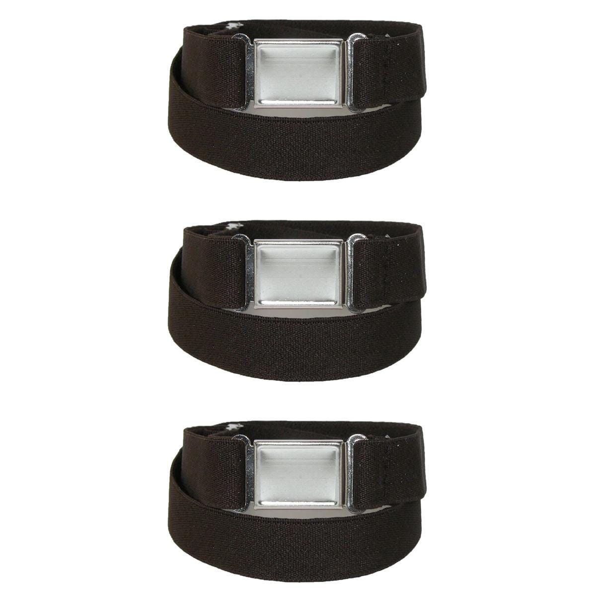 CTM® Kids' Elastic Stretch Belt with Magnetic Buckle (Pack of 3)