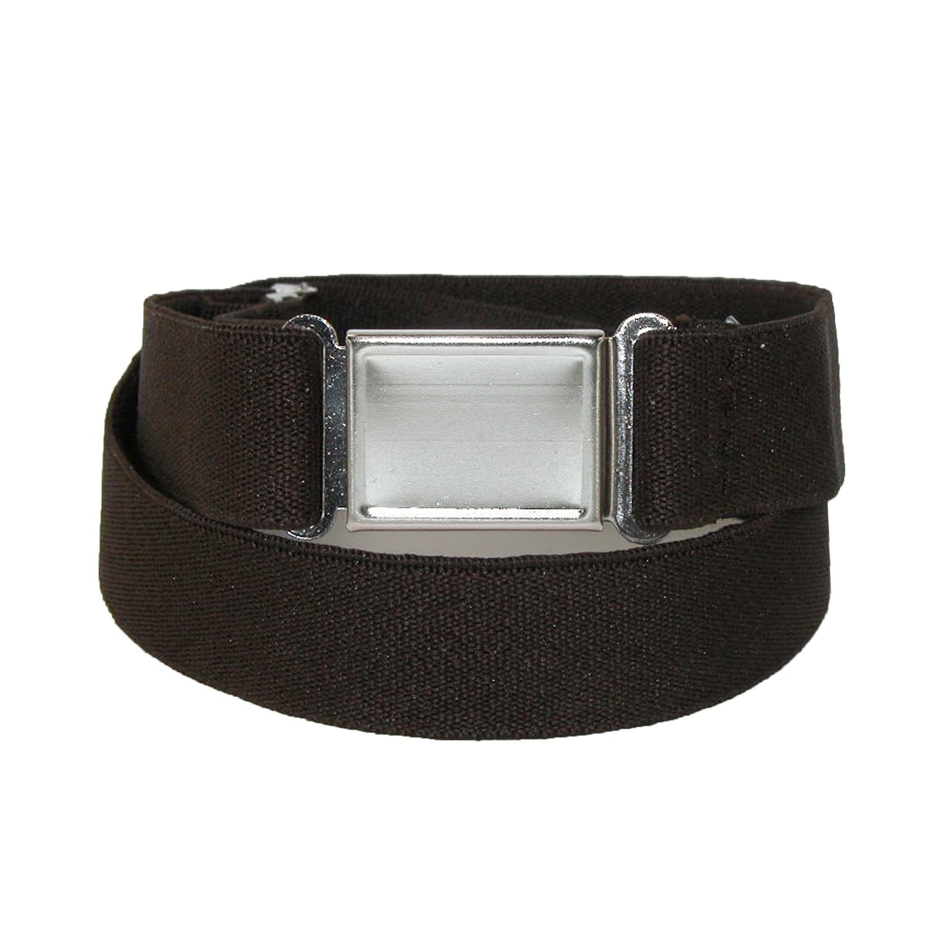 CTM® Kids' Elastic Stretch Belt with Magnetic Buckle (Pack of 3) - Brown