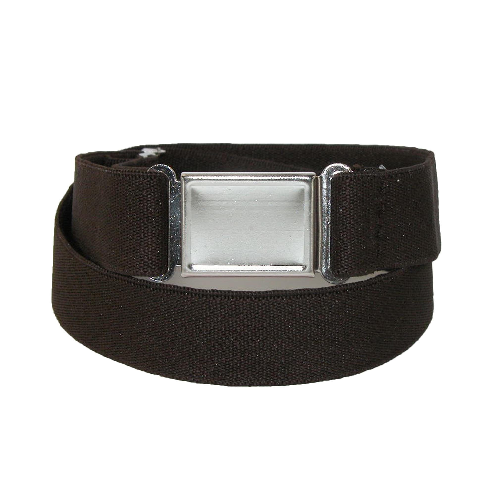 CTM® Kids' Elastic Stretch Belt with Magnetic Buckle (Pack of 3) - Brown