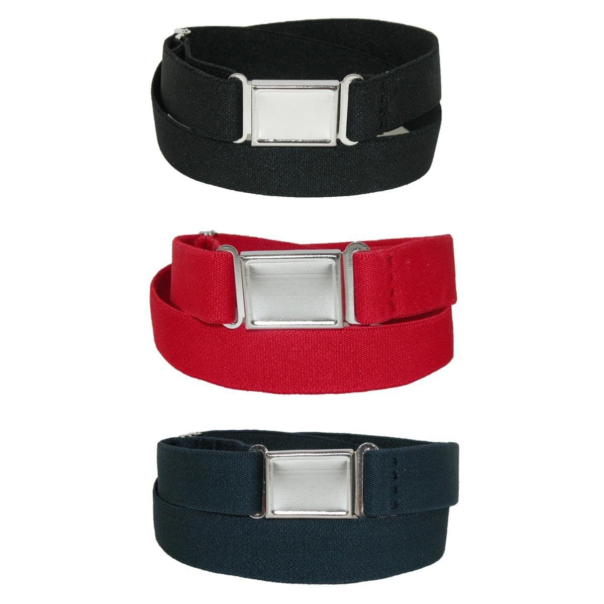 CTM® Kids' Elastic Stretch Belt with Magnetic Buckle (Pack of 3)
