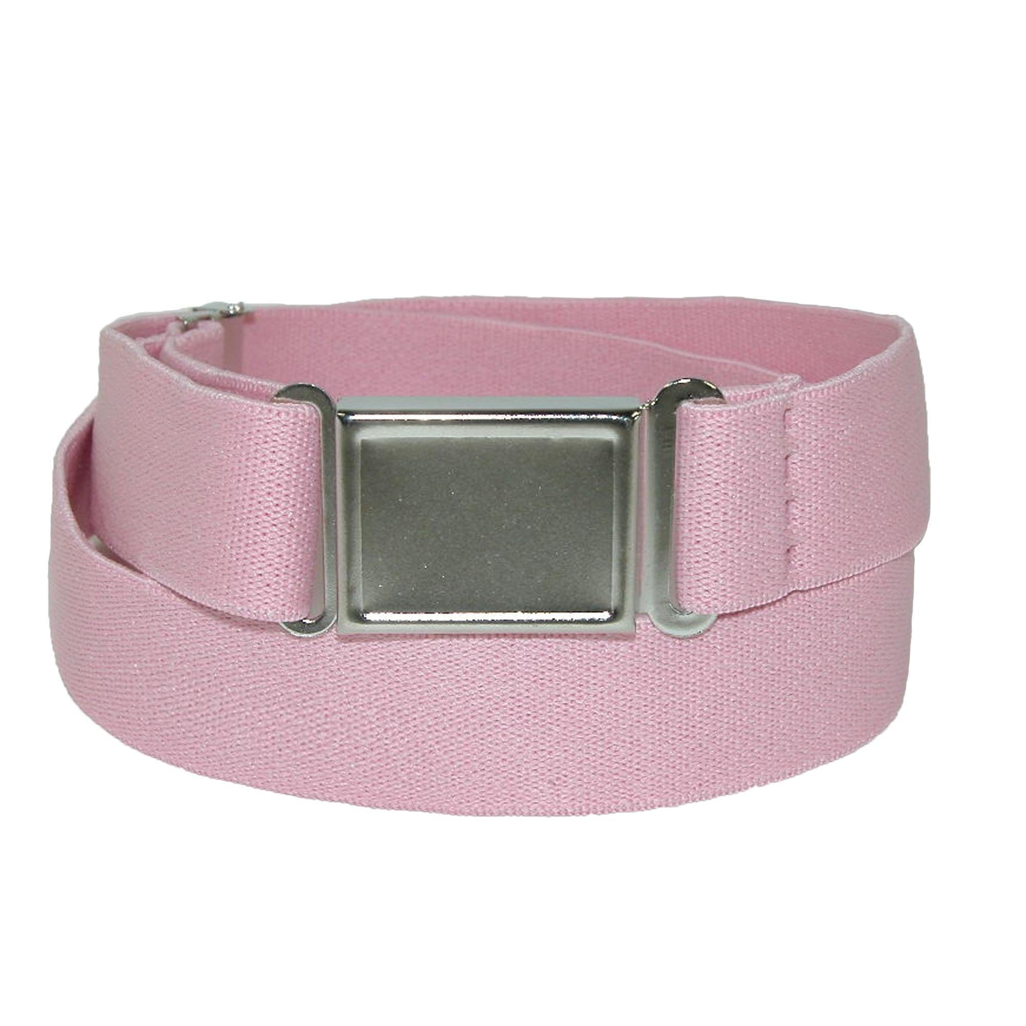 CTM® Kids' Elastic Stretch Belt with Magnetic Buckle (Pack of 3) - Pink