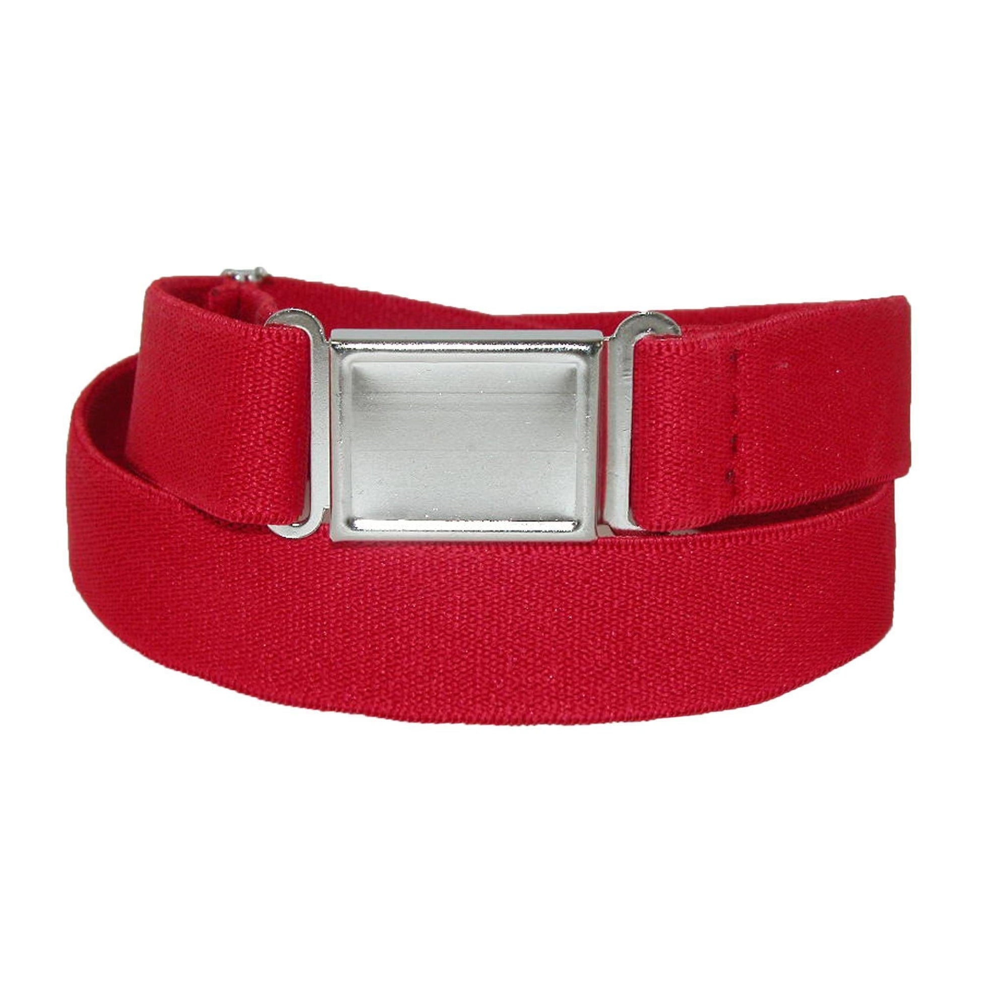 CTM® Kids' Elastic Stretch Belt with Magnetic Buckle (Pack of 3) - Red