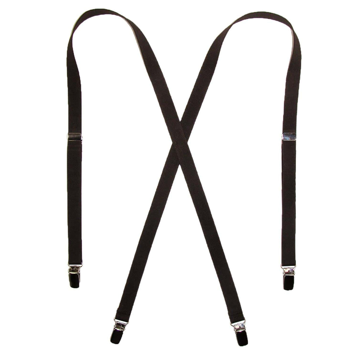 CTM® Elastic .75 Inch Wide Undergarment Clip-End Suspenders - Brown