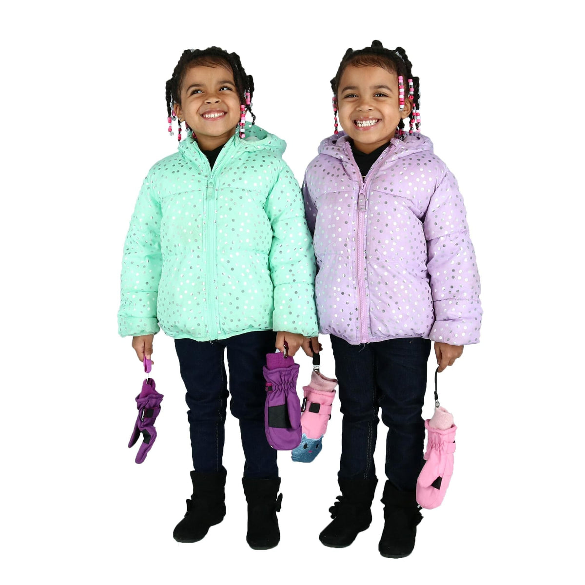 CTM® Kids' Elastic 1/2 Inch One Piece Adjustable Mitten Clips - Navy