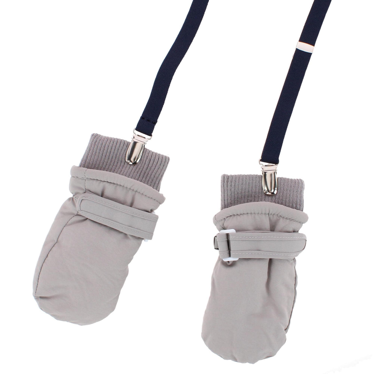 CTM® Kids' Elastic 1/2 Inch One Piece Adjustable Mitten Clips (2 Pack) - Navy