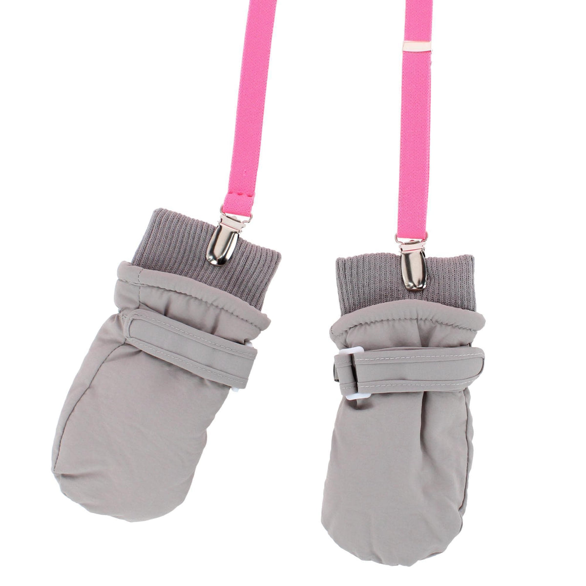 CTM® Kids' Elastic 1/2 Inch One Piece Adjustable Mitten Clips (2 Pack) - Bright Pink