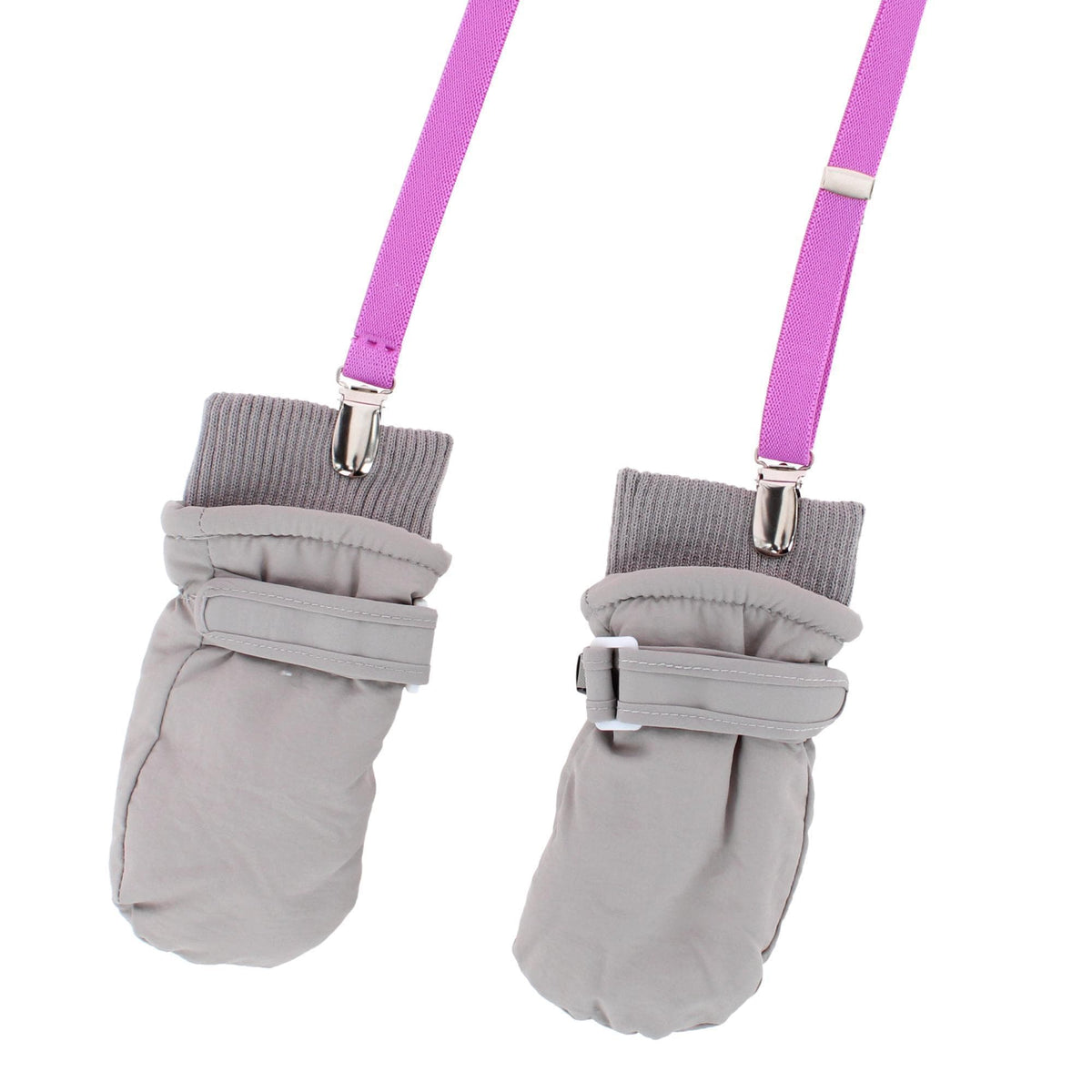 CTM® Kids' Elastic 1/2 Inch One Piece Adjustable Mitten Clips (2 Pack) - Bright Purple