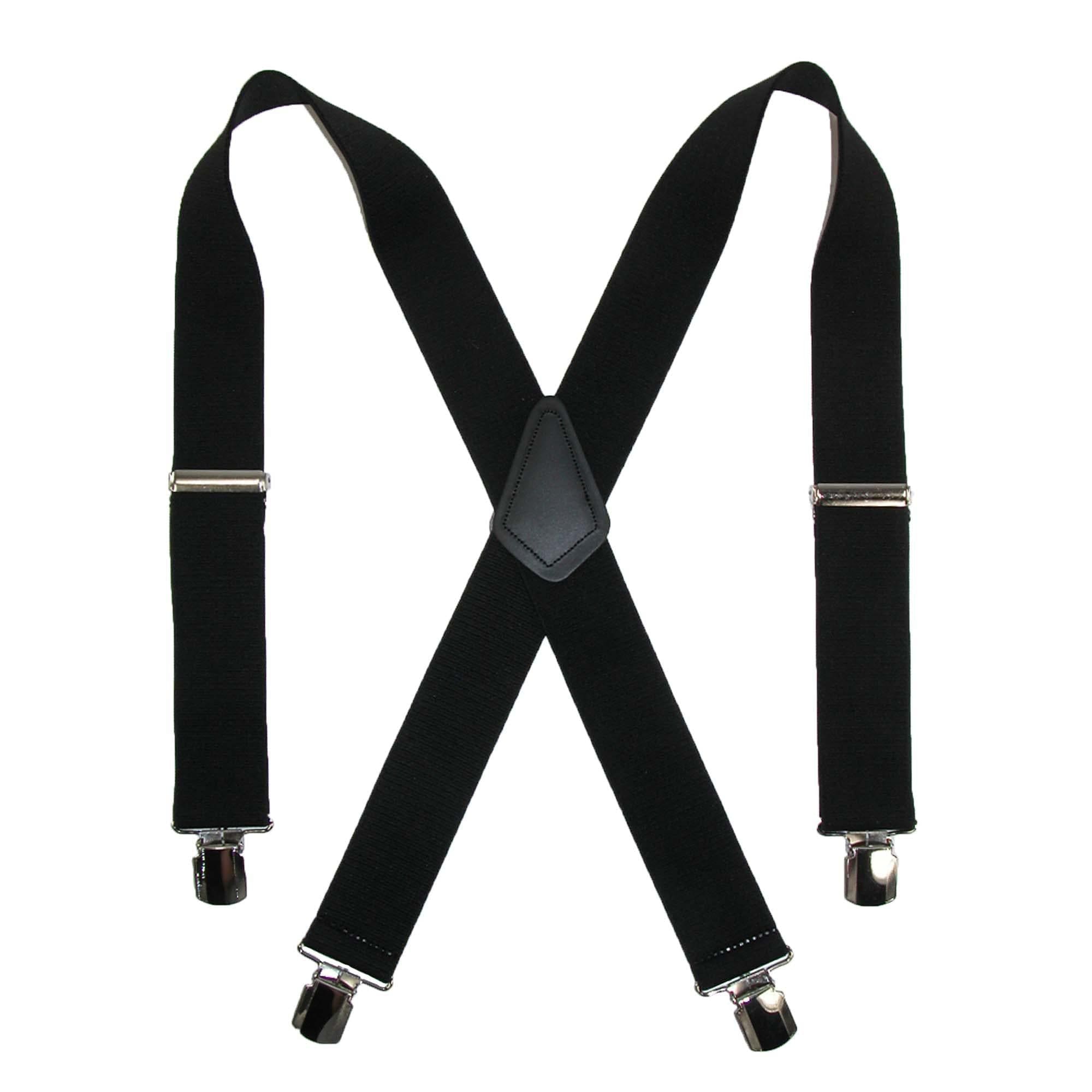 CTM® Men's Terry Casual Elastic with Anti Slip Pin Clip 2 Inch Suspenders