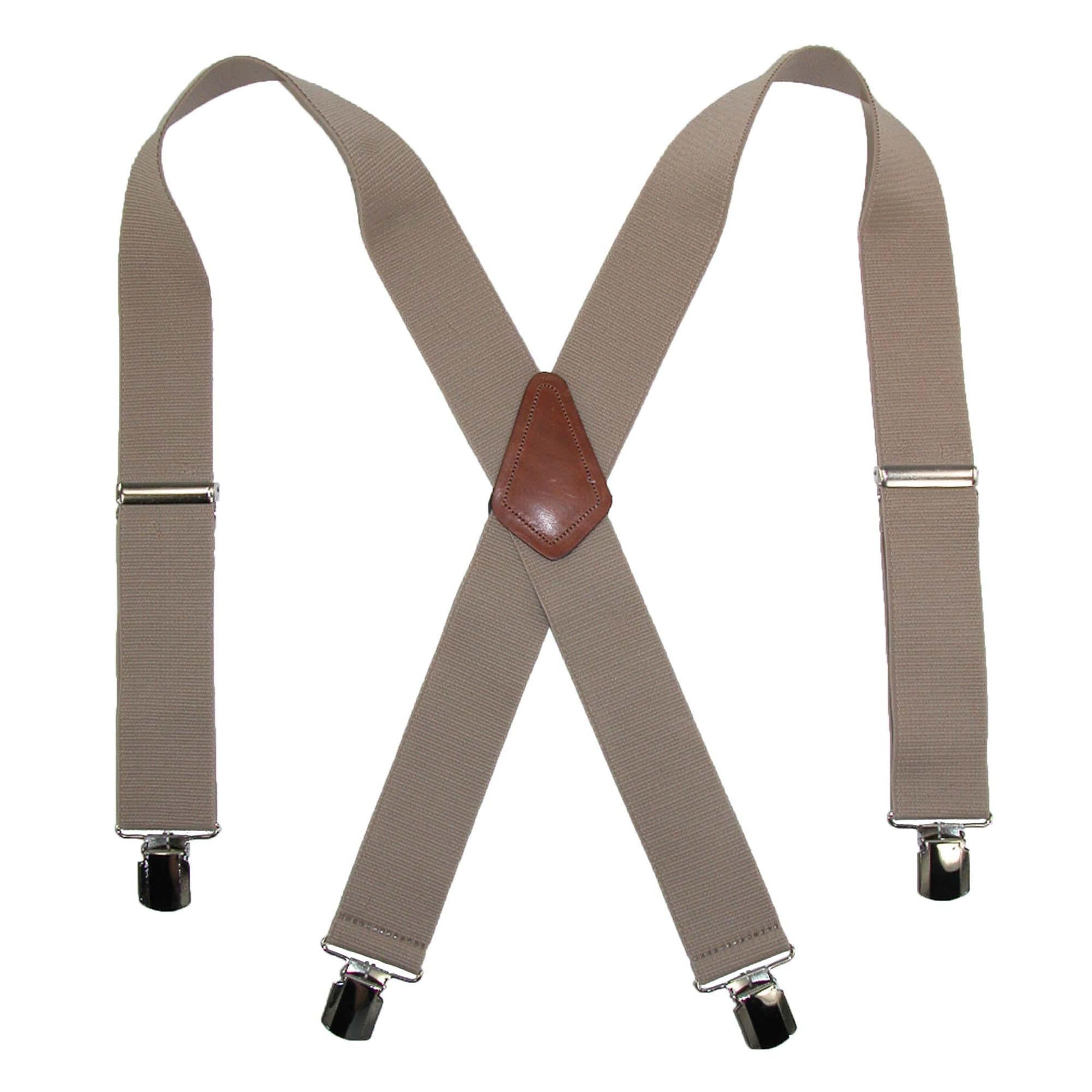 CTM® Men's Terry Casual Elastic with Anti Slip Pin Clip 2 Inch Suspenders - Men's Terry Casual Elastic with Anti Slip Pin Clip 2 Inch Suspenders