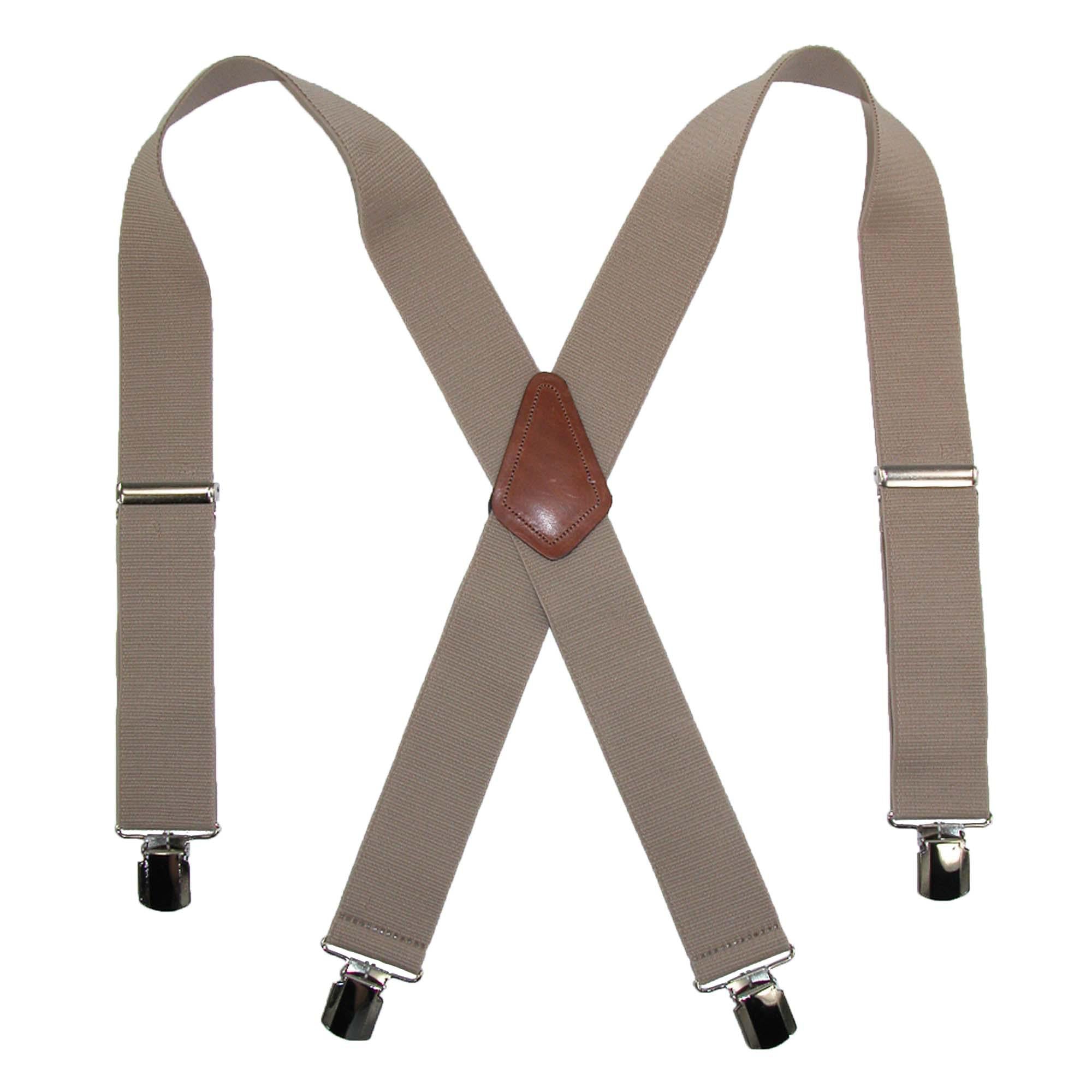 CTM® Men's Terry Casual Elastic with Anti Slip Pin Clip 2 Inch Suspenders - Men's Terry Casual Elastic with Anti Slip Pin Clip 2 Inch Suspenders