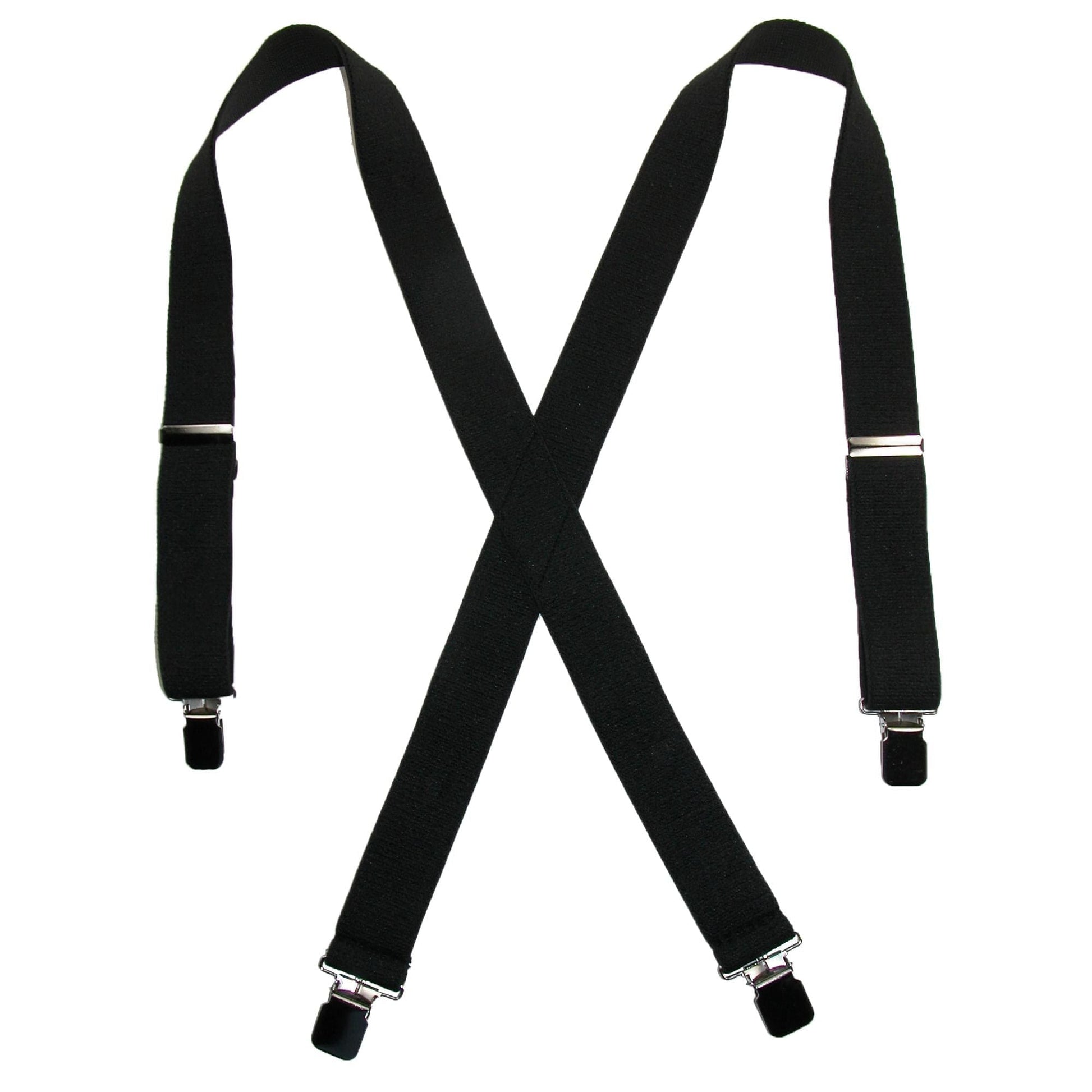 CTM® Men's Terry Casual Elastic Clip-End 1 1/2 Inch Suspenders - Black