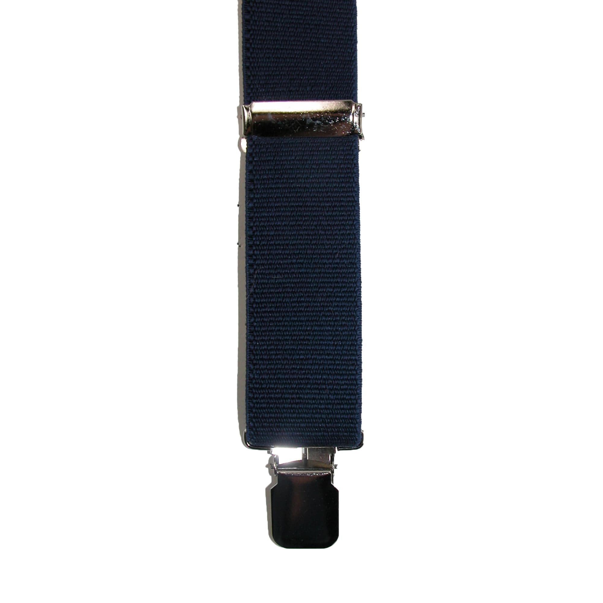 CTM® Men's Terry Casual Elastic Clip-End 1 1/2 Inch Suspenders - Black