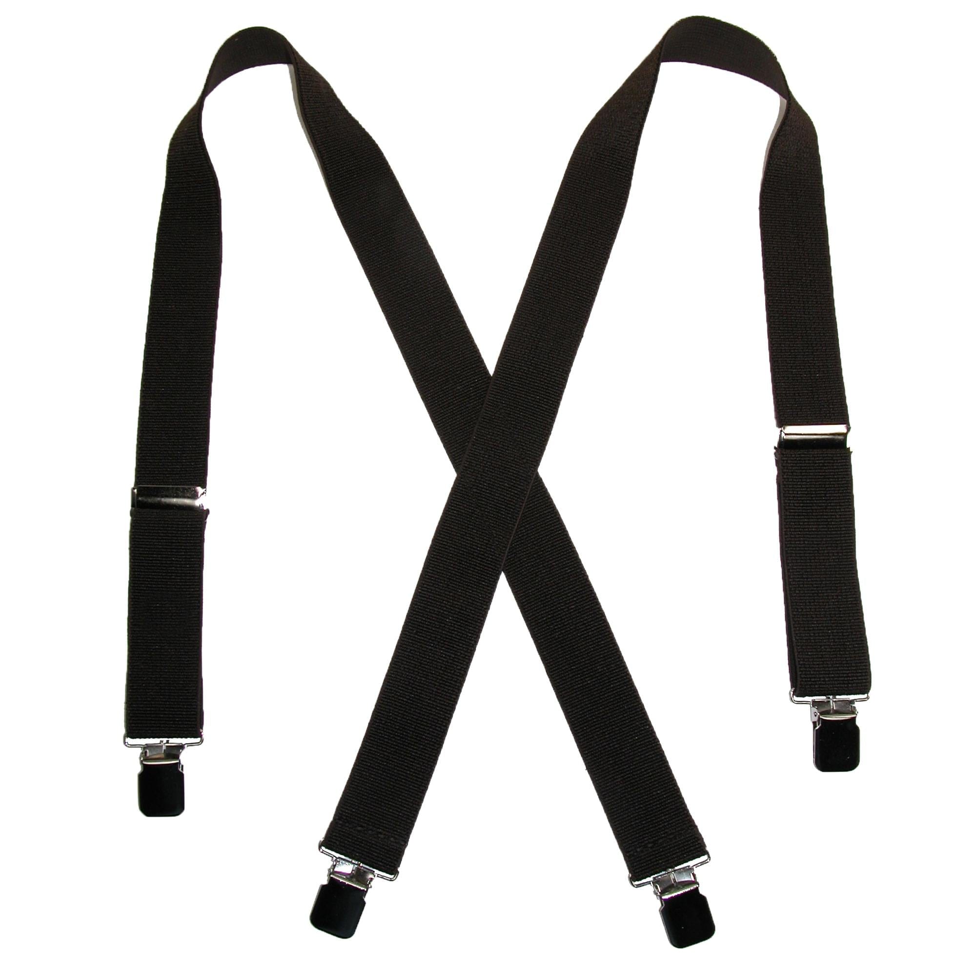 CTM® Men's Terry Casual Elastic Clip-End 1 1/2 Inch Suspenders