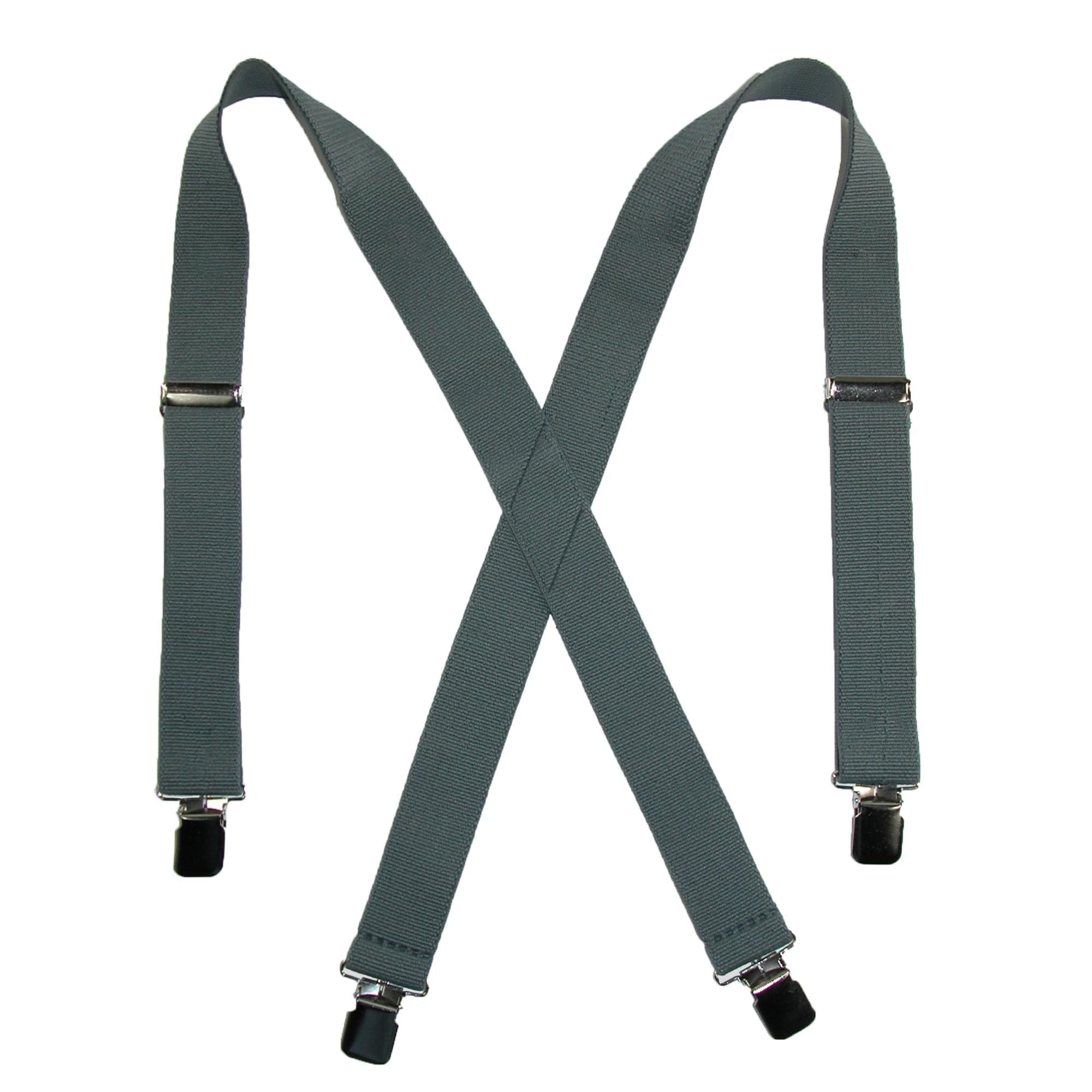 CTM® Men's Terry Casual Elastic Clip-End 1 1/2 Inch Suspenders