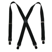 Men's Elastic Anti Slip Pin Clip Suspenders with Leather Drop Tabs
