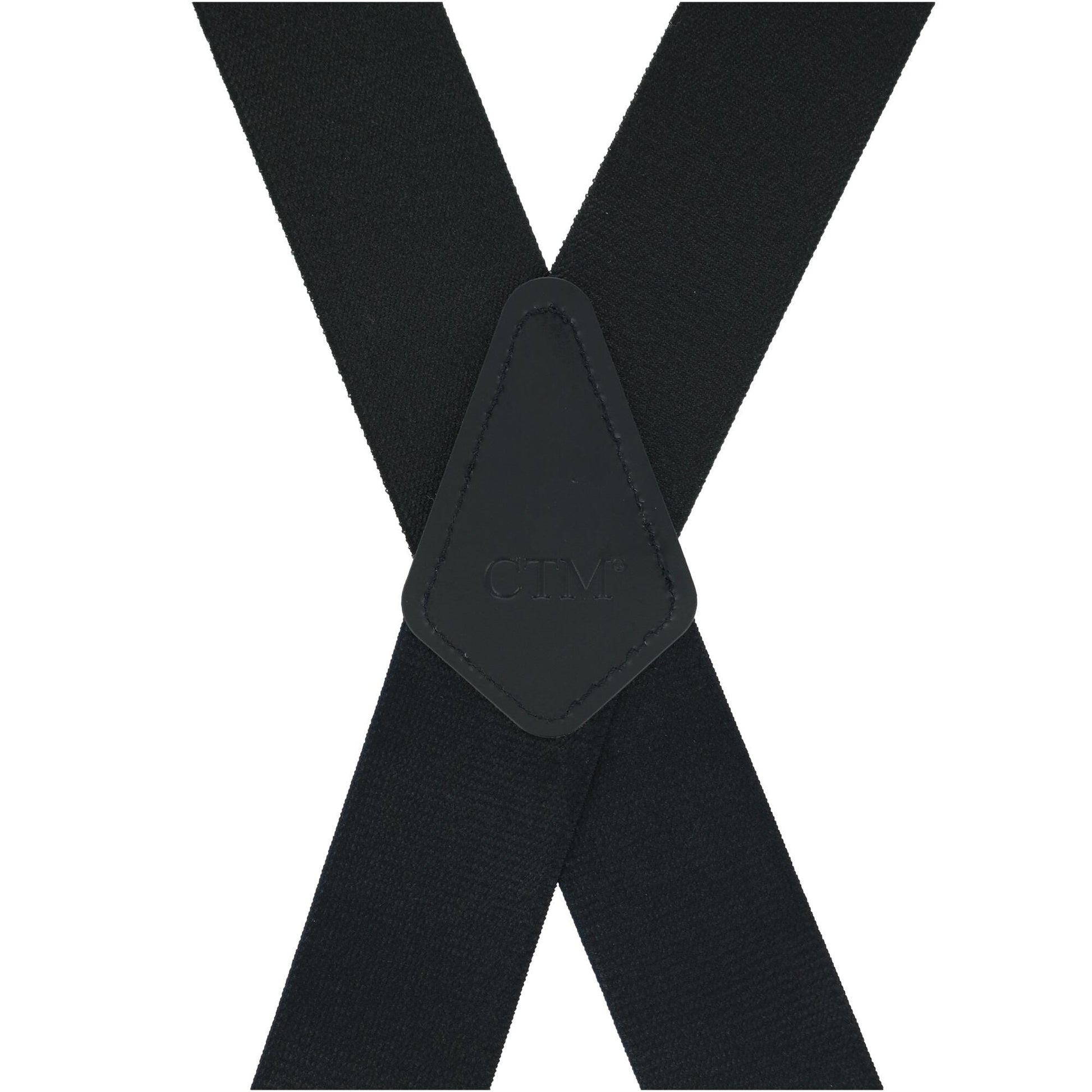 CTM® Mens Elastic Camouflage X-Back Suspenders with Plastic Swivel Hook Ends - Black
