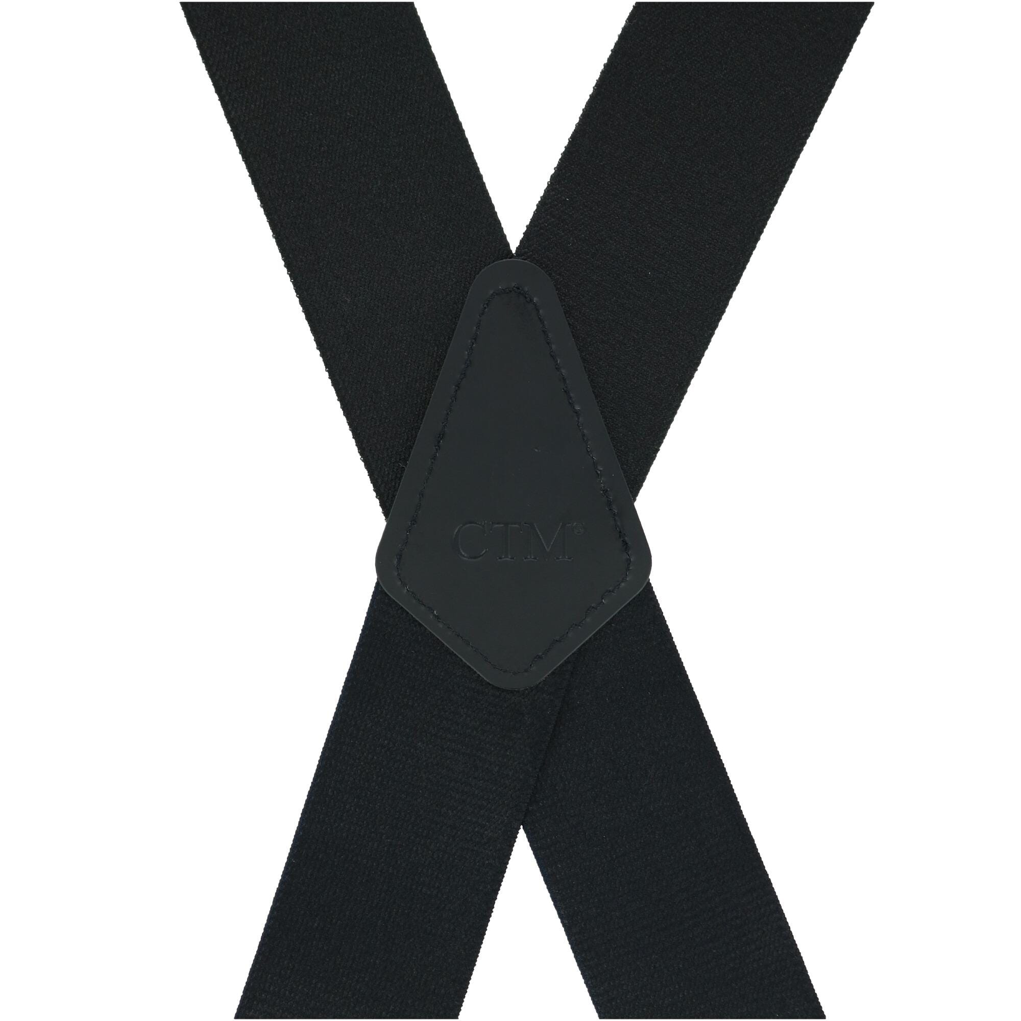 CTM® Mens Elastic Camouflage X-Back Suspenders with Plastic Swivel Hook Ends - Black