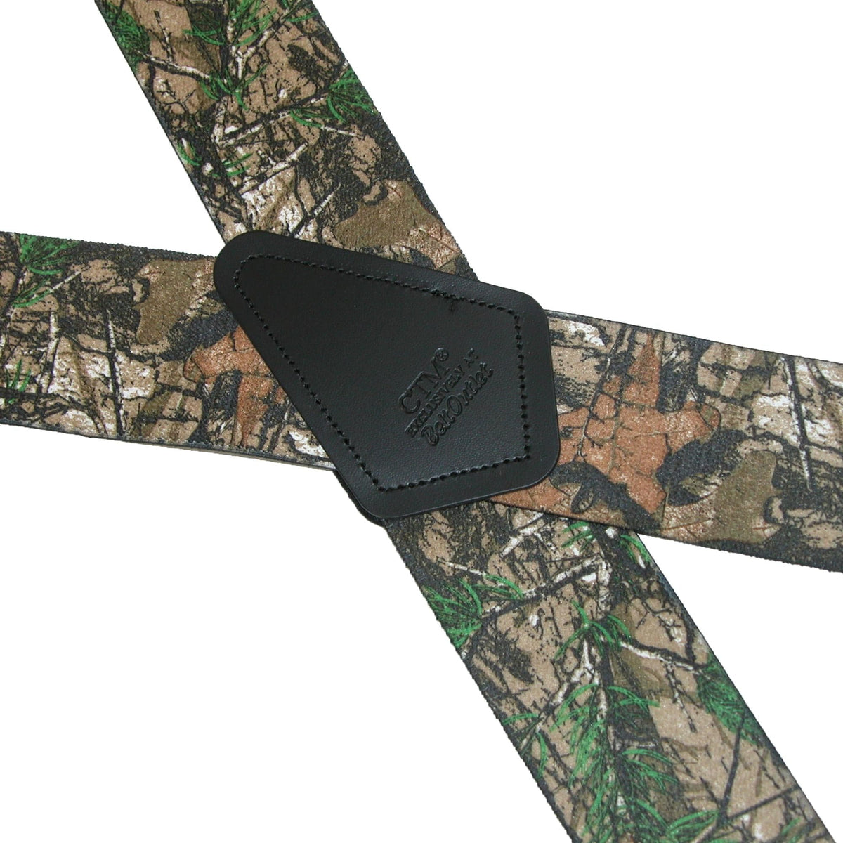 CTM® Men's Elastic 2 Inch Wide Camouflage Button-End Suspenders - Camouflage