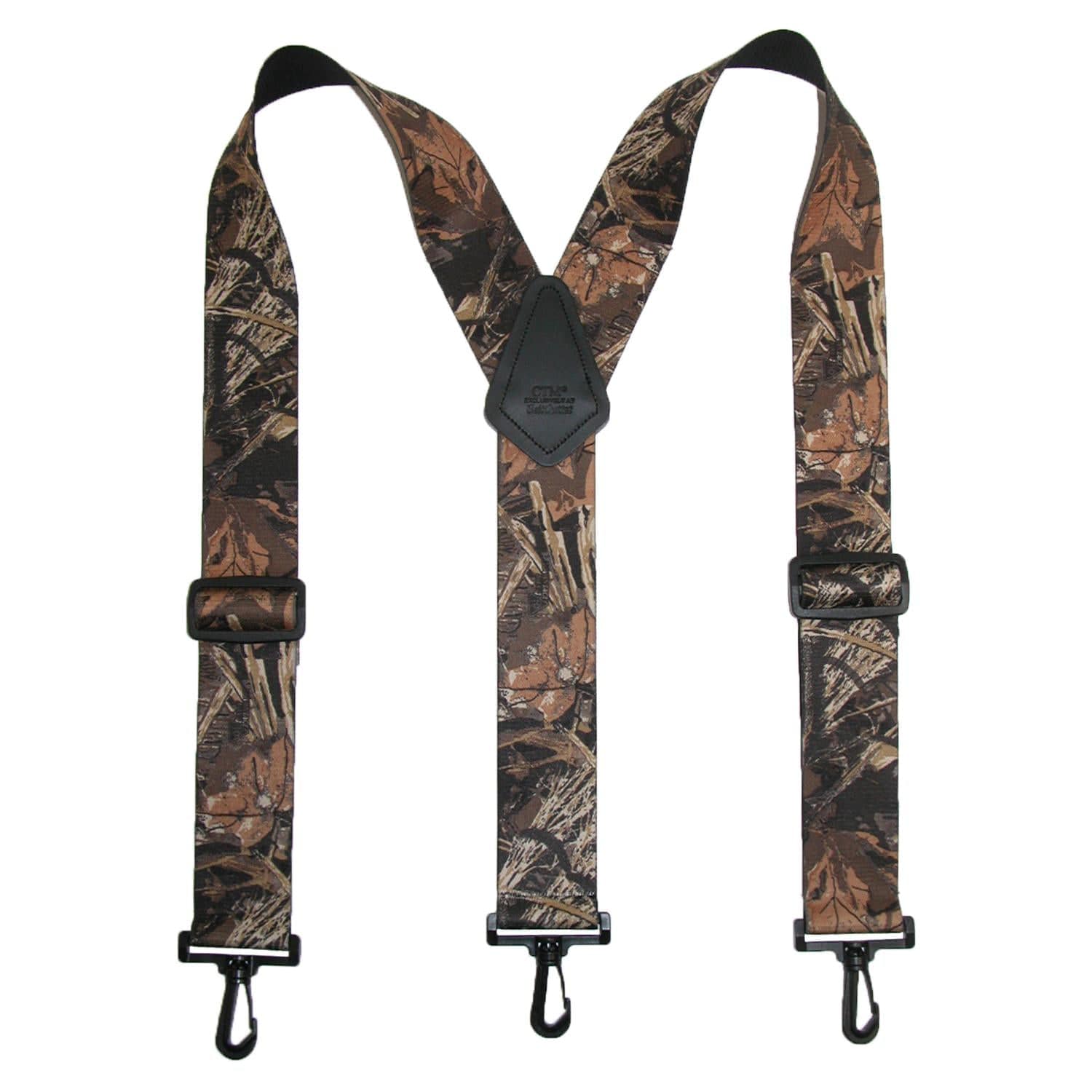 CTM® Men's Elastic Camouflage Suspenders with Black Swivel Clips - Max 4 Camouflage