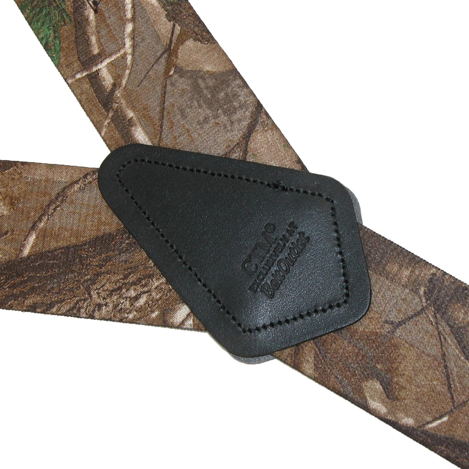 CTM® Men's Elastic Camouflage Suspenders with Black Swivel Clips - Max 4 Camouflage