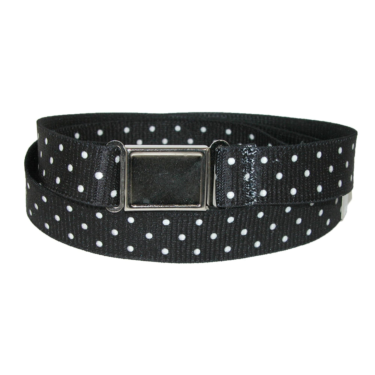 CTM® Women's Plus Size No Show Buckle Stretch Belt with Polka Dots