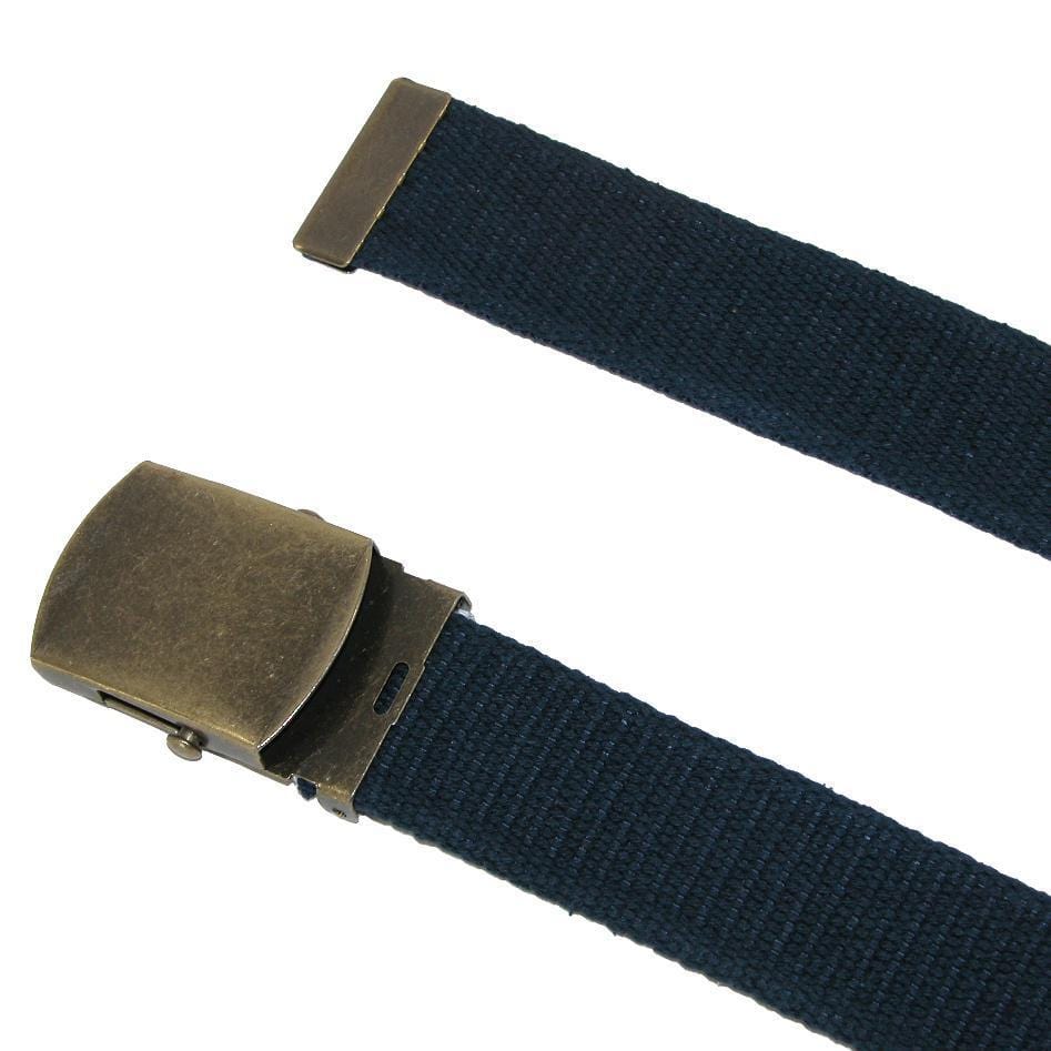CTM® Cotton Web 1.5 Inch Adjustable Military Buckle Belt - Black