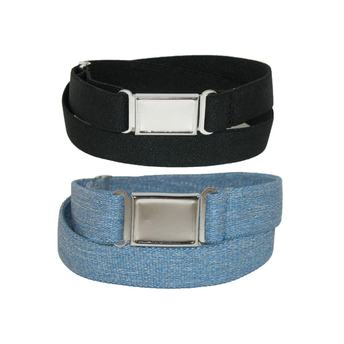 CTM® Plus Size Elastic Belt with Magnetic No Show Buckle (Pack of 2 Colors)