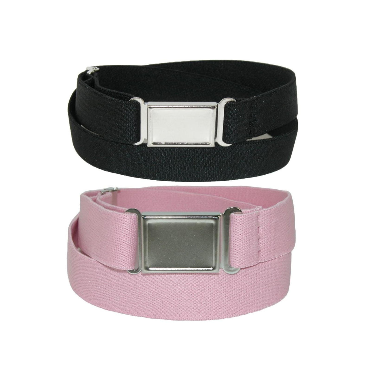CTM® Plus Size Elastic Belt with Magnetic No Show Buckle (Pack of 2 Colors)