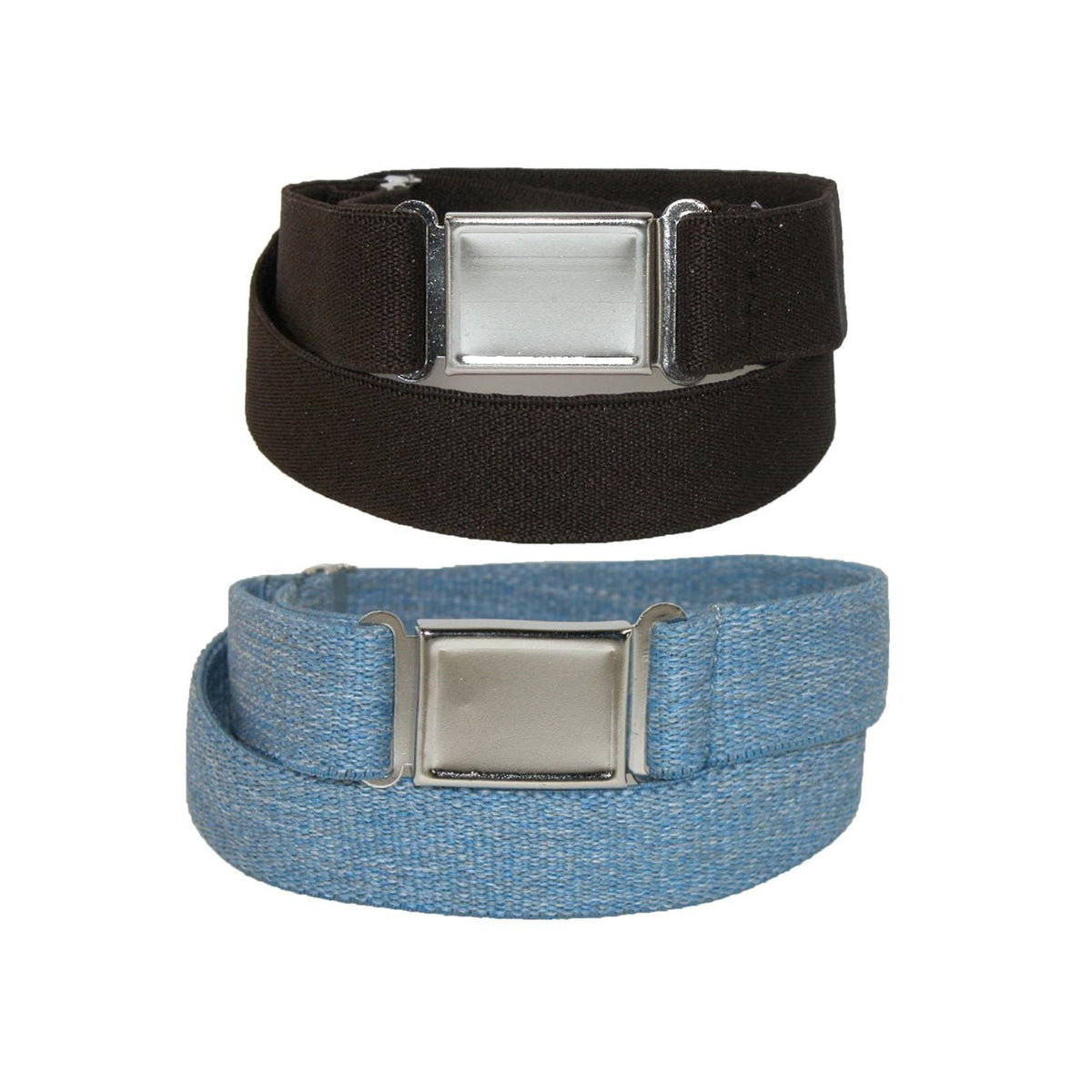 CTM® Plus Size Elastic Belt with Magnetic No Show Buckle (Pack of 2 Colors)