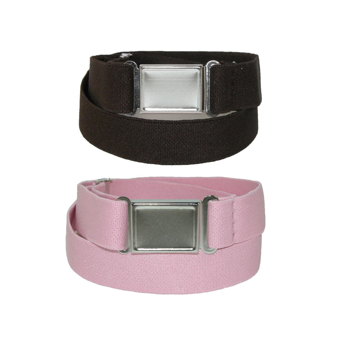 CTM® Plus Size Elastic Belt with Magnetic No Show Buckle (Pack of 2 Colors)