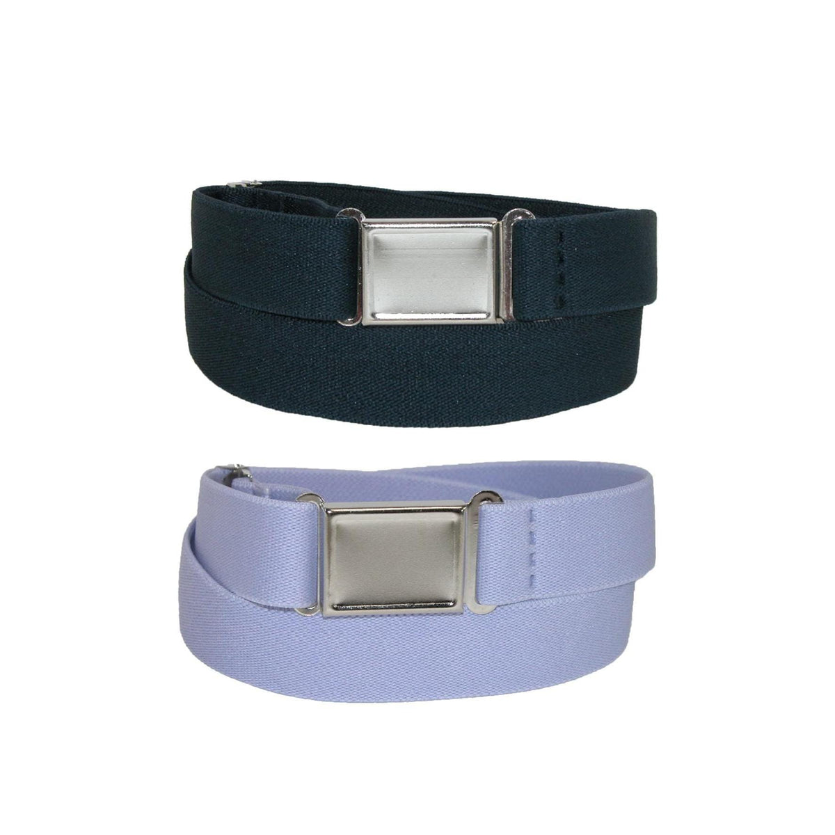 CTM® Plus Size Elastic Belt with Magnetic No Show Buckle (Pack of 2 Colors)