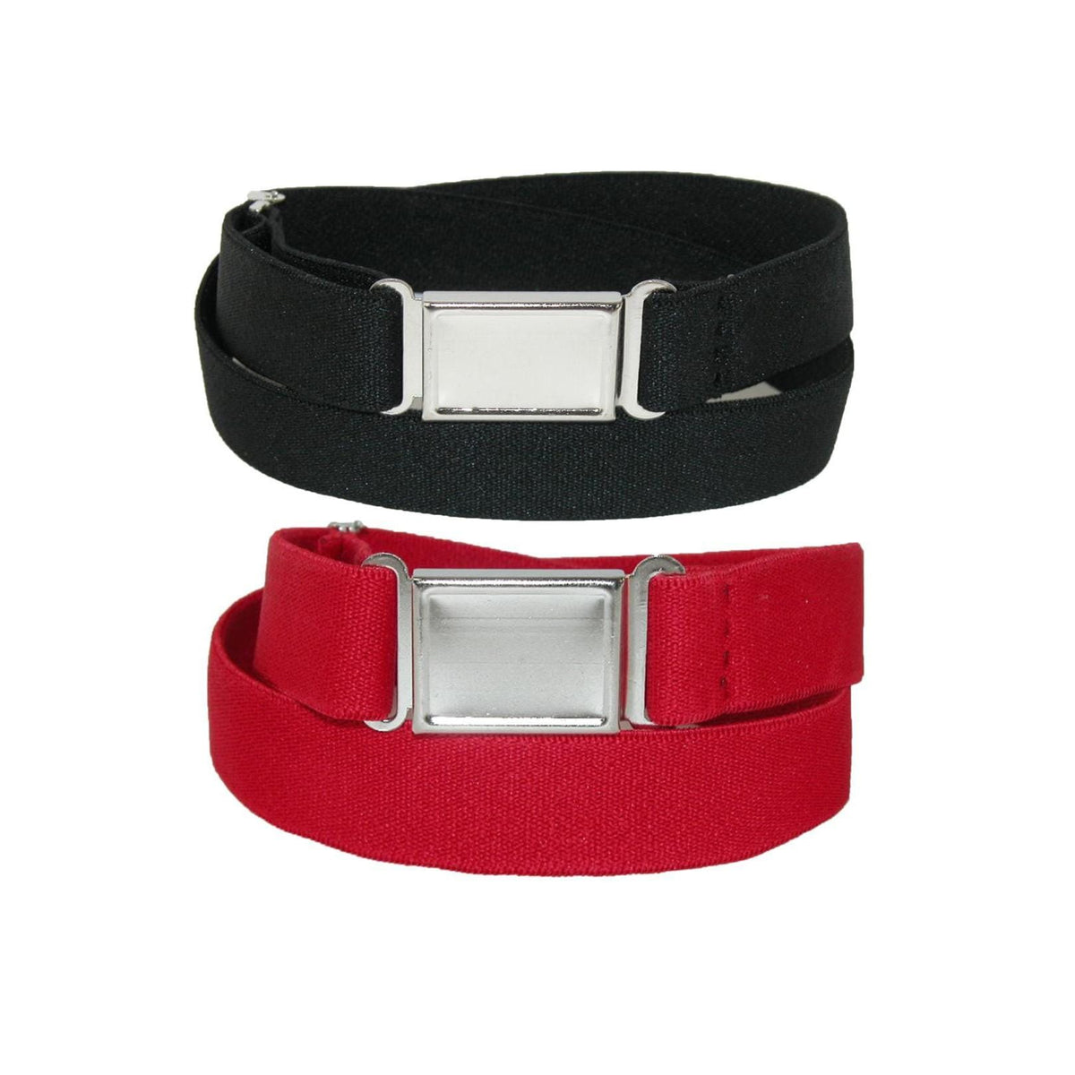 CTM® Plus Size Elastic Belt with Magnetic No Show Buckle (Pack of 2 Colors) - Plus Size Elastic Belt with Magnetic No Show Buckle (Pack of 2 Colors)