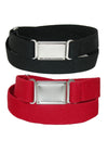 Plus Size Elastic Belt with Magnetic No Show Flat Buckle (Pack of 2 Colors)