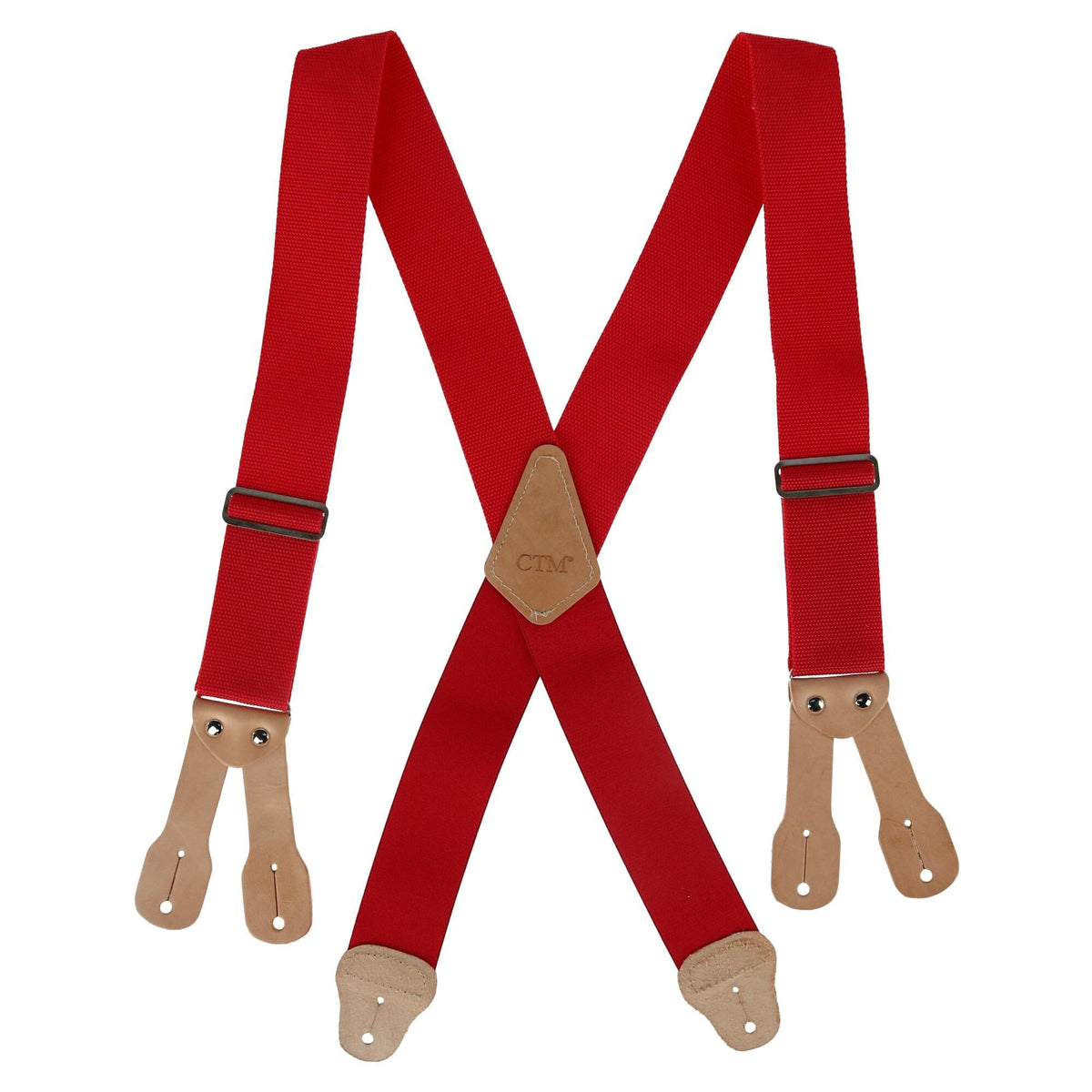 CTM® Men's 2-Inch Wide Non-Elastic Button-End Work Suspenders
