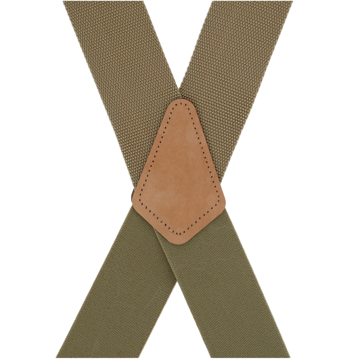 CTM® Men's Big & Tall Non-Elasticized Button End Work Suspenders - Khaki