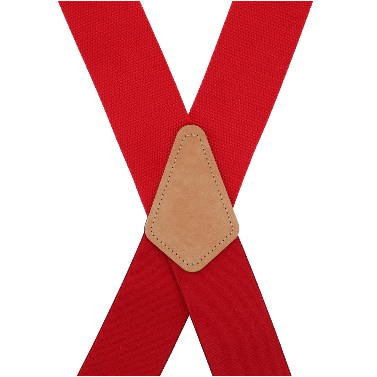 CTM® Men's Big & Tall Non-Elasticized Button End Work Suspenders - Red