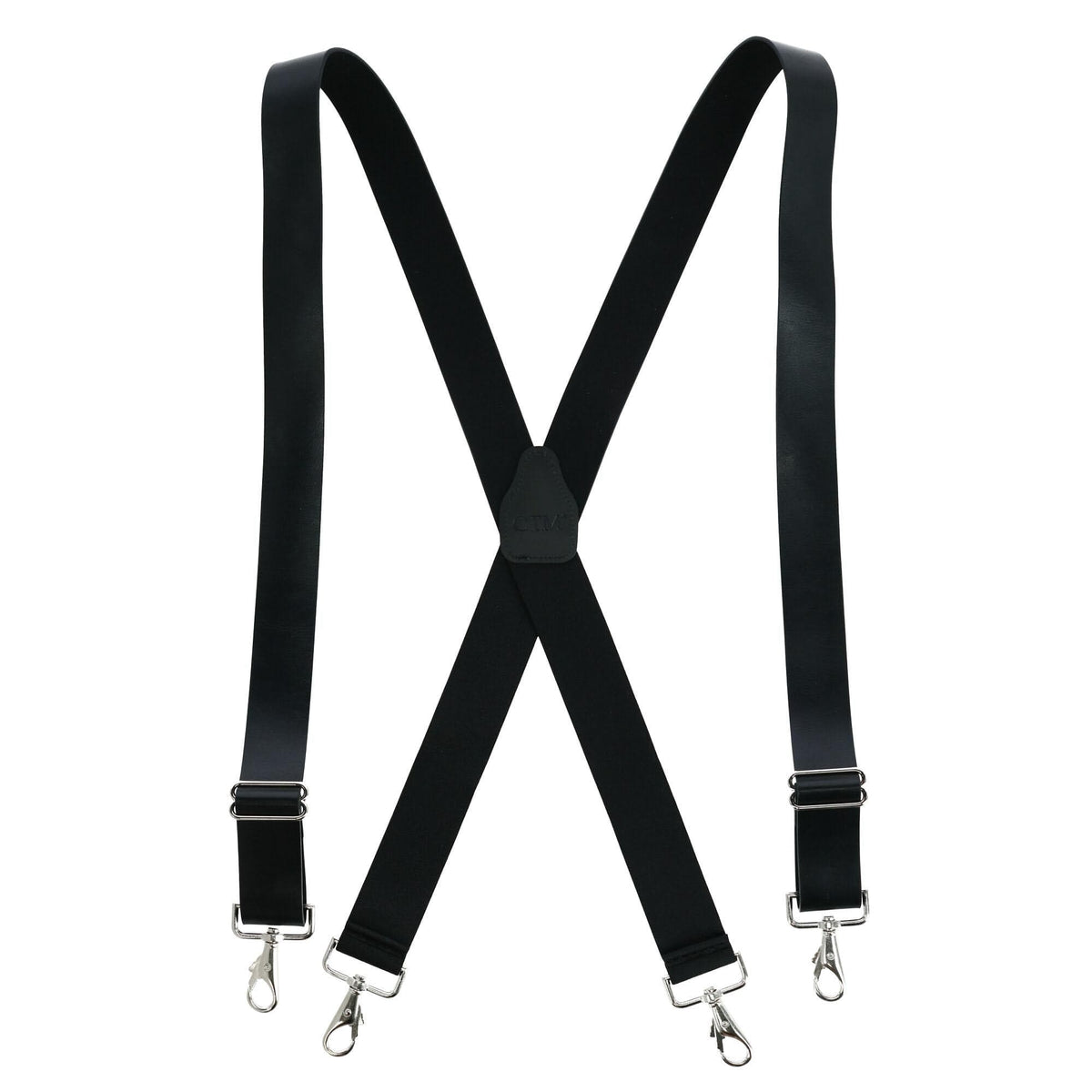 Men's Big & Tall Coated Leather Wide Width Suspenders with Metal Swivel Hook Ends by CTM Big