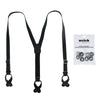 Men's Coated Leather Button-End Y-Back Suspender with Bachelor Buttons