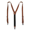 Men's Coated Leather Clip-End 1 Inch Suspenders