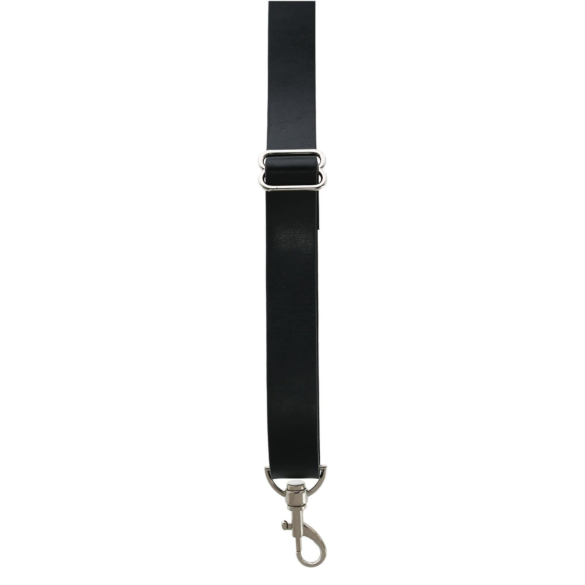 CTM® Men's Smooth Coated Leather Suspenders with Metal Swivel Hook Ends - Black