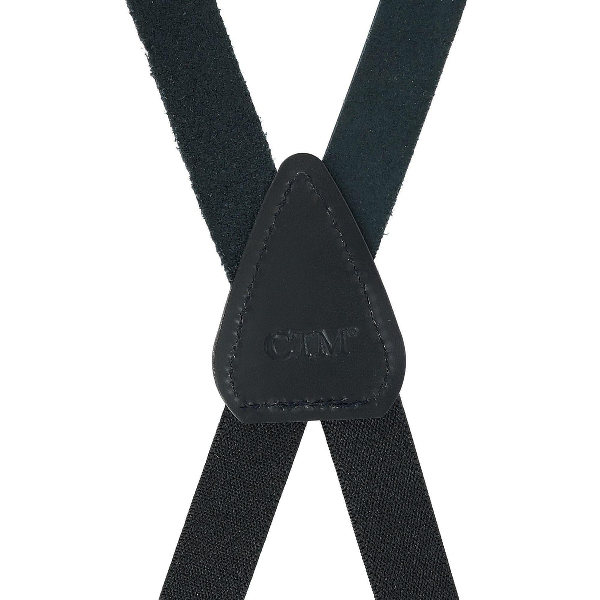 CTM® Coated Leather Clip-End 3/4 Inch Suspenders - Black