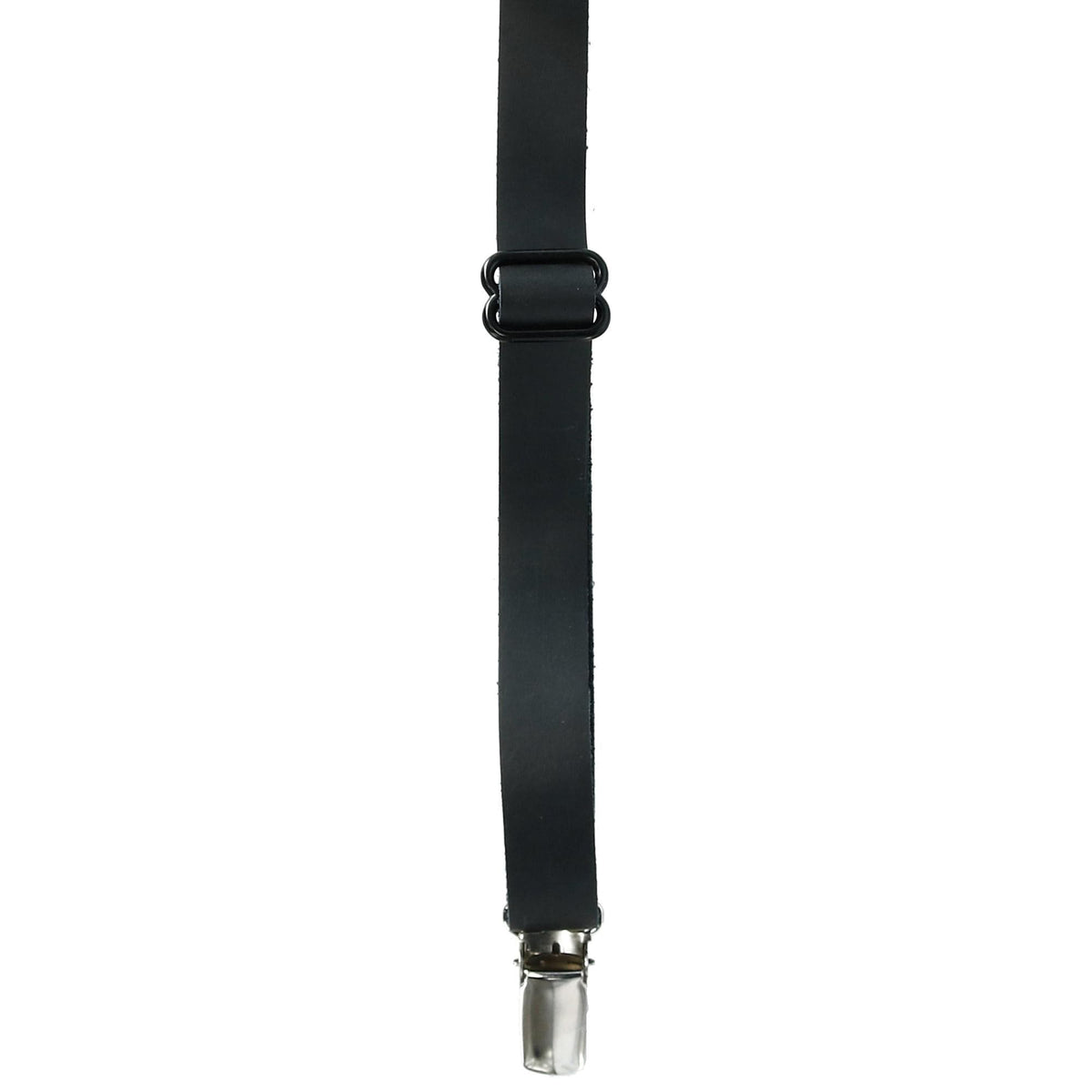 CTM® Coated Leather Clip-End 3/4 Inch Suspenders - Black