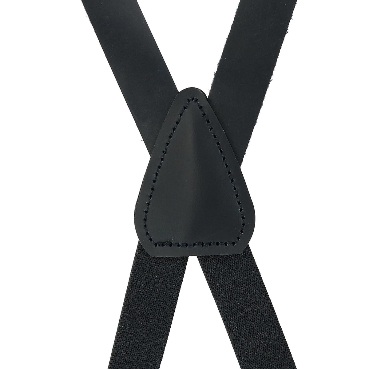CTM® Coated Leather Clip-End 3/4 Inch Suspenders - Black