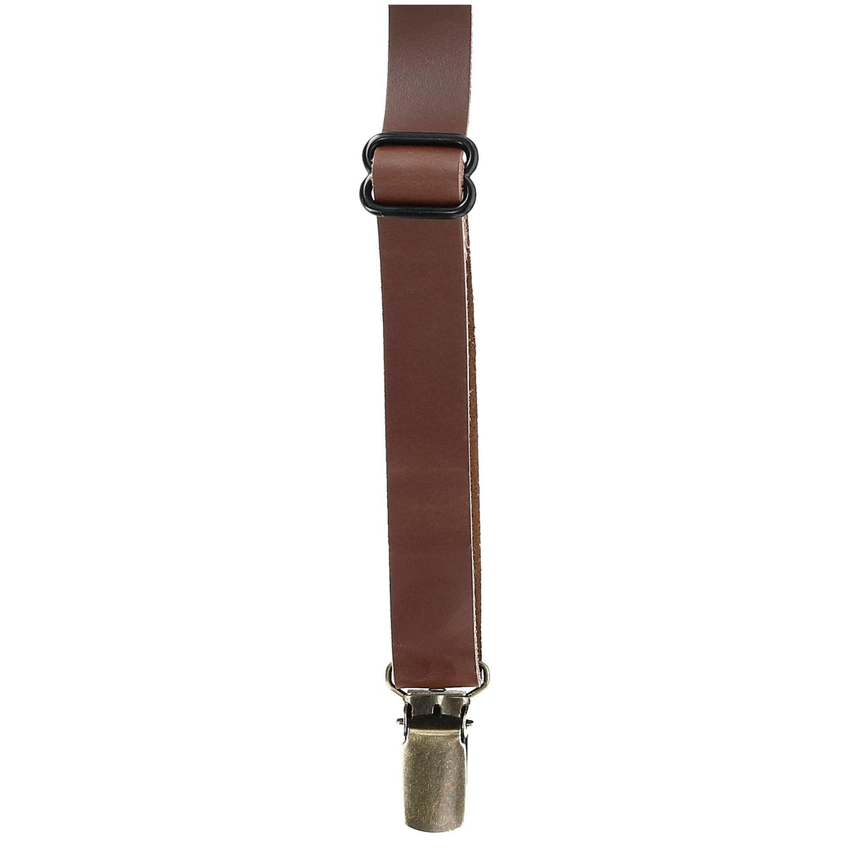 CTM® Coated Leather Clip-End 3/4 Inch Suspenders - Dark Brown