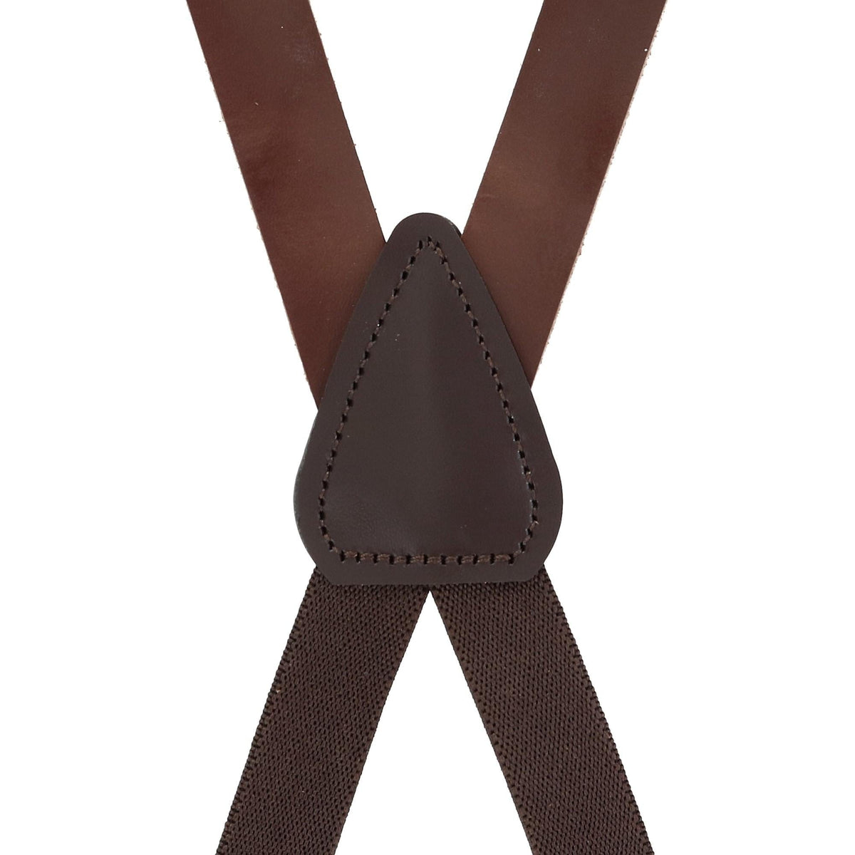 CTM® Coated Leather Clip-End 3/4 Inch Suspenders - Dark Brown