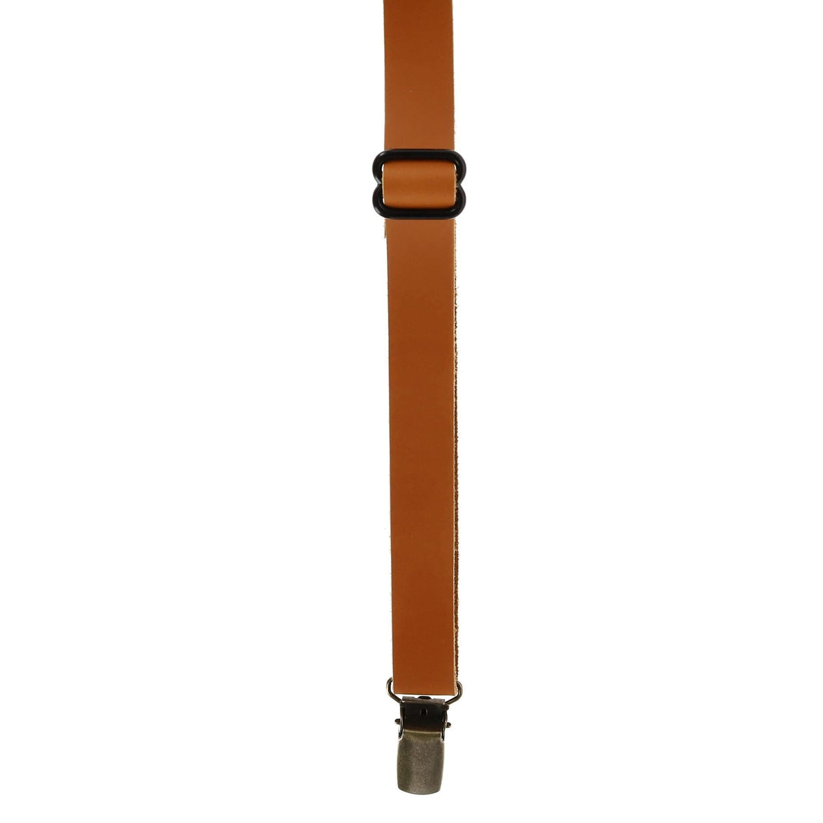 CTM® Coated Leather Clip-End 3/4 Inch Suspenders - Tan