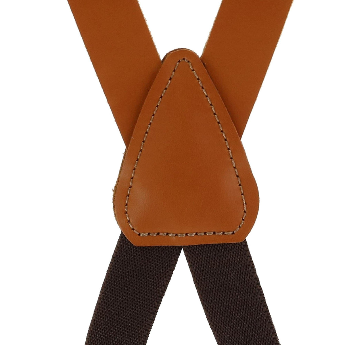 CTM® Coated Leather Clip-End 3/4 Inch Suspenders - Tan