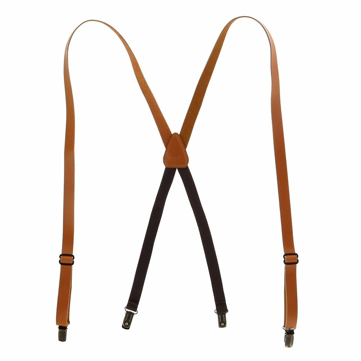 CTM® Coated Leather Clip-End 3/4 Inch Suspenders - Coated Leather Clip-End 3/4 Inch Suspenders