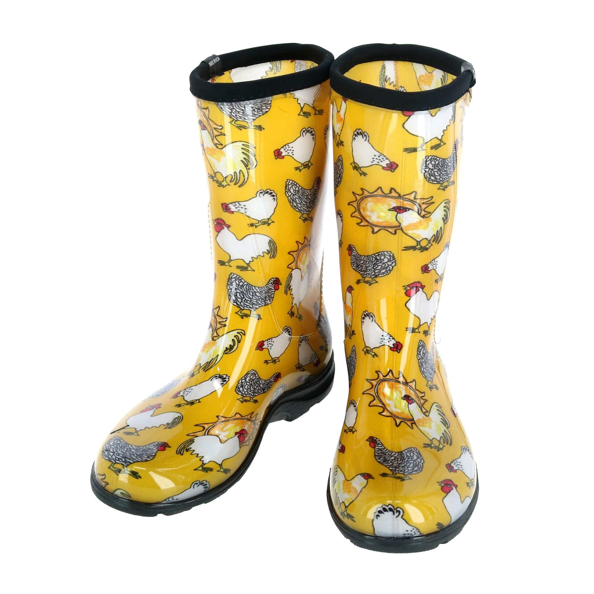 Sloggers Women's Chicken Print Rain and Garden Boots - Yellow